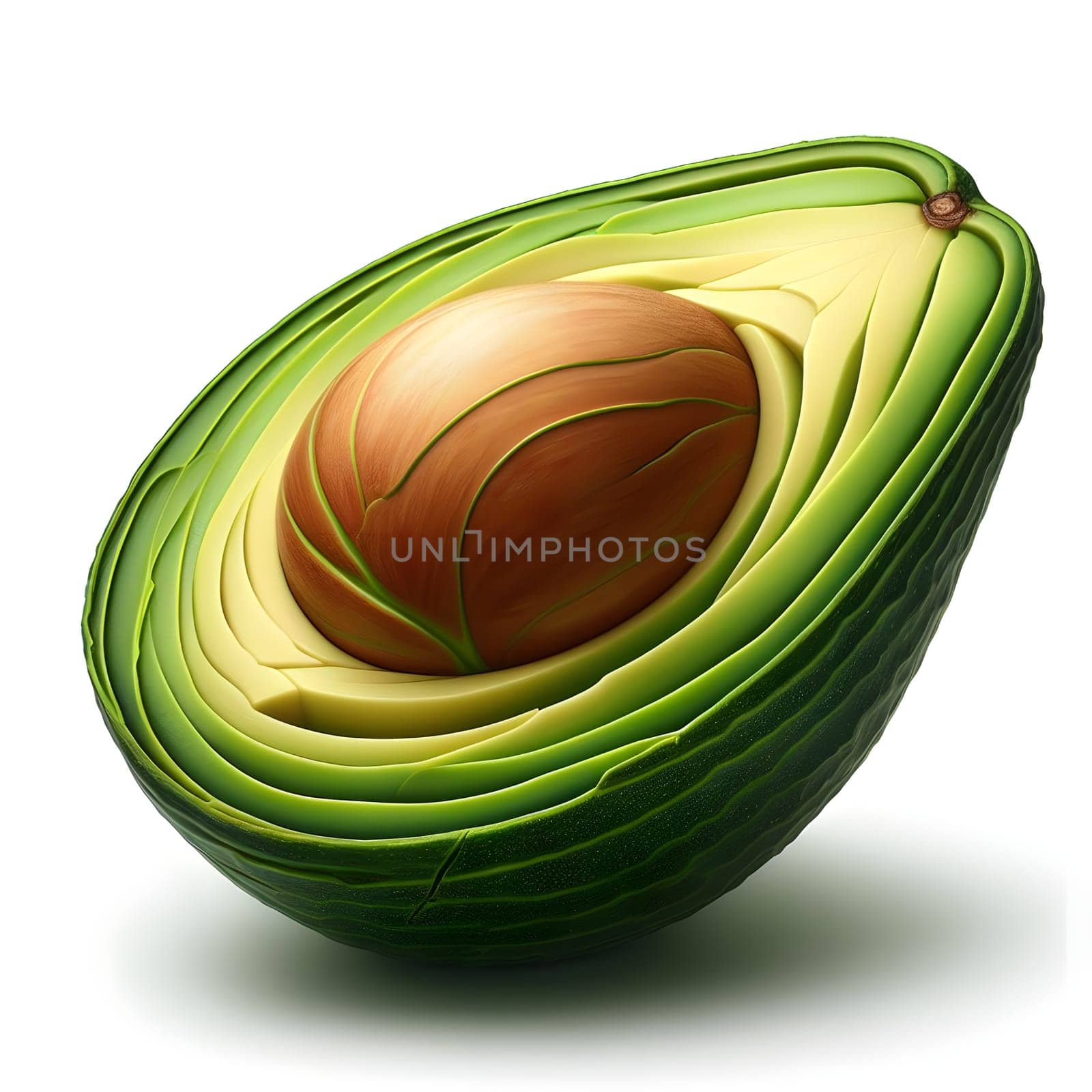 Sliced Avocado isolated on a white background. by Designlab