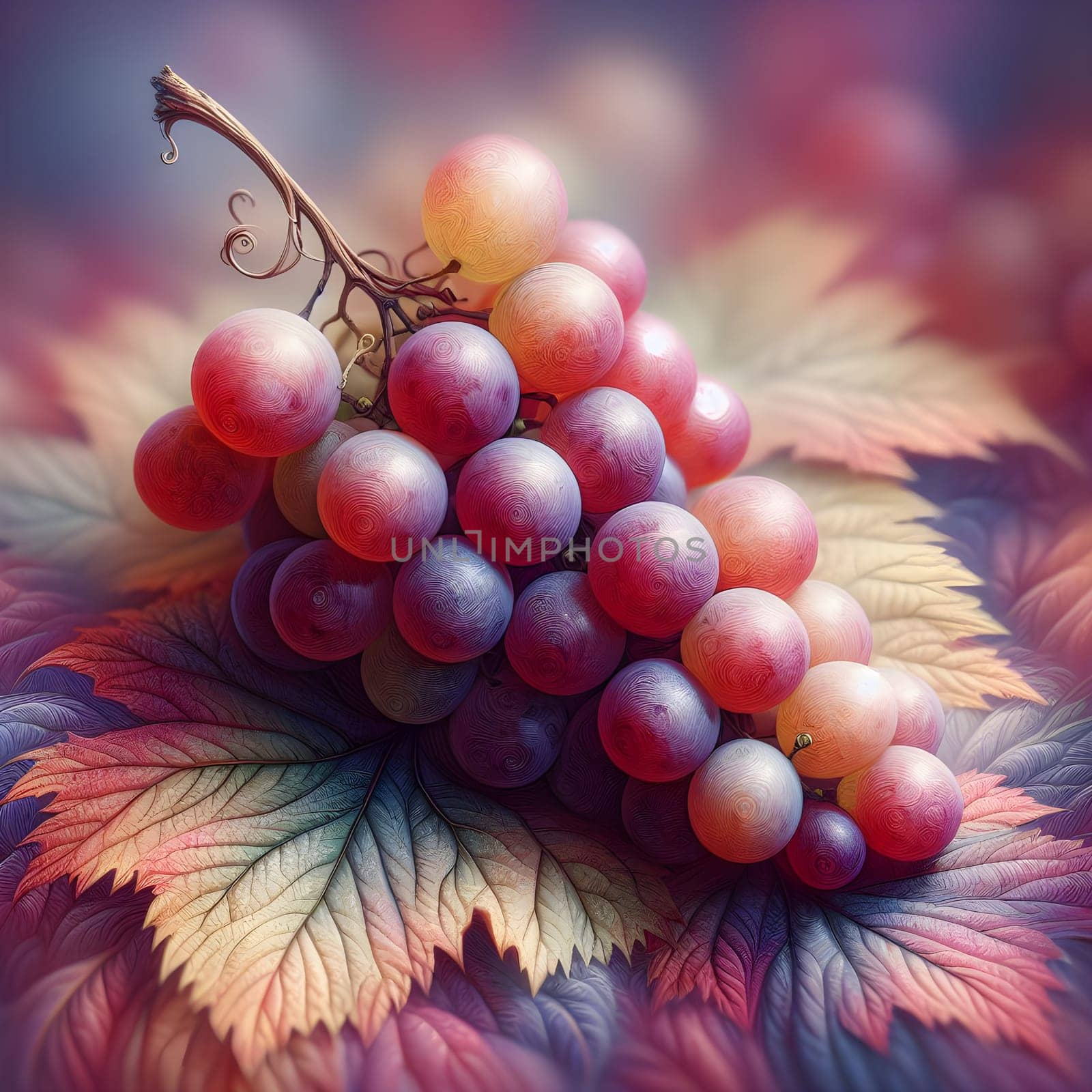 A bunch of grapes, neatly arranged and isolated on a white background by Designlab