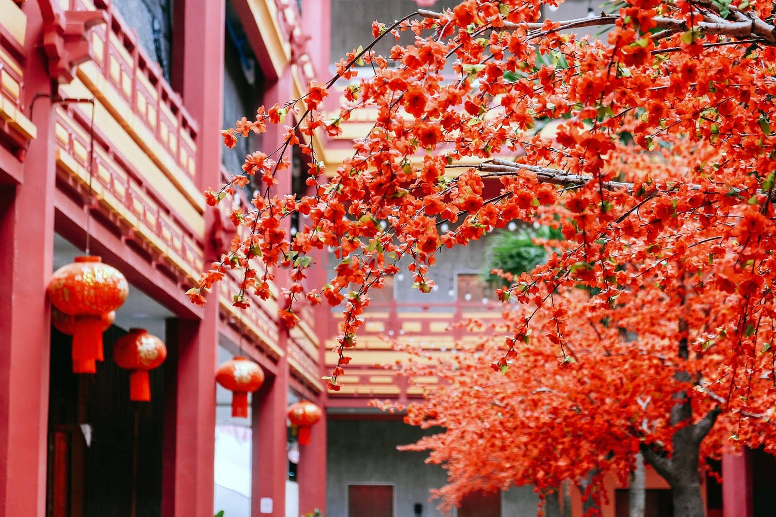 imitation flower, artificial Japanese cherry blossoms in full bloom. Beautiful flowers background.