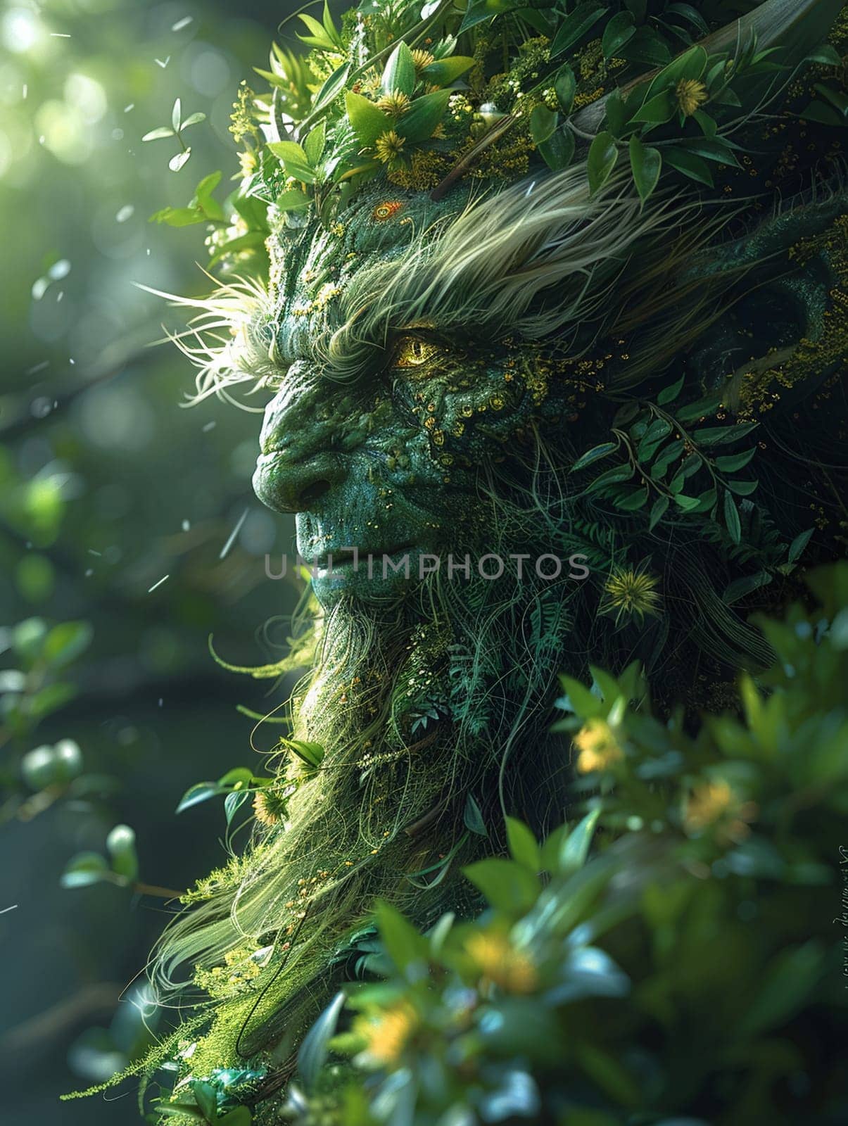 Guardian of the forgotten forest, their presence a whisper of nature's enduring vow.