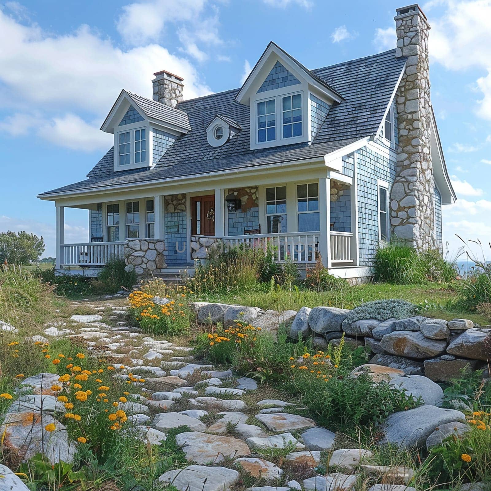 Charming Coastal Cottage with Stone Path to the Beach by Benzoix