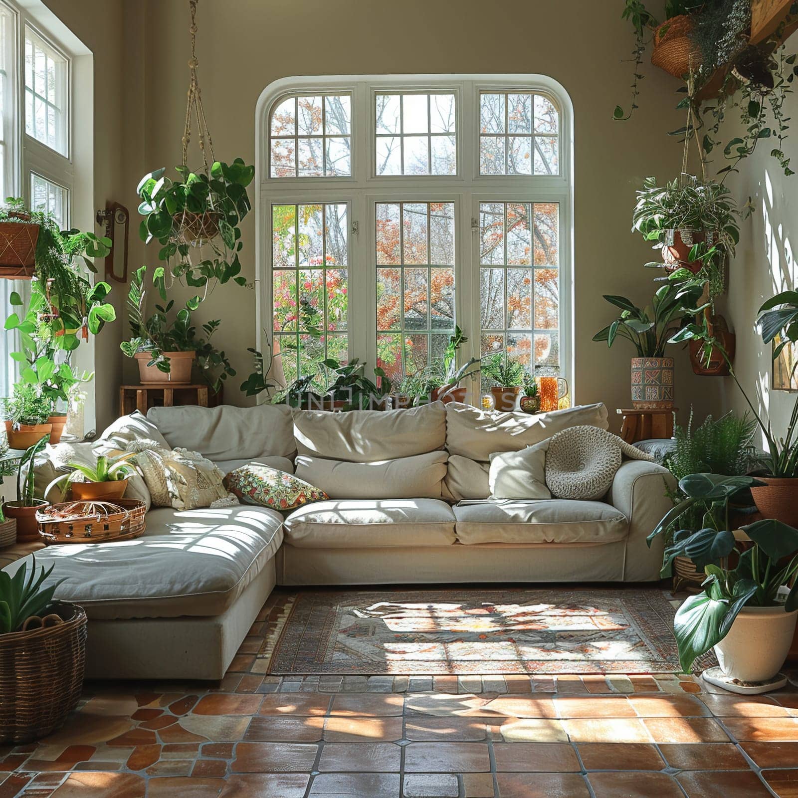 Bright and airy sunroom filled with plants and natural light by Benzoix