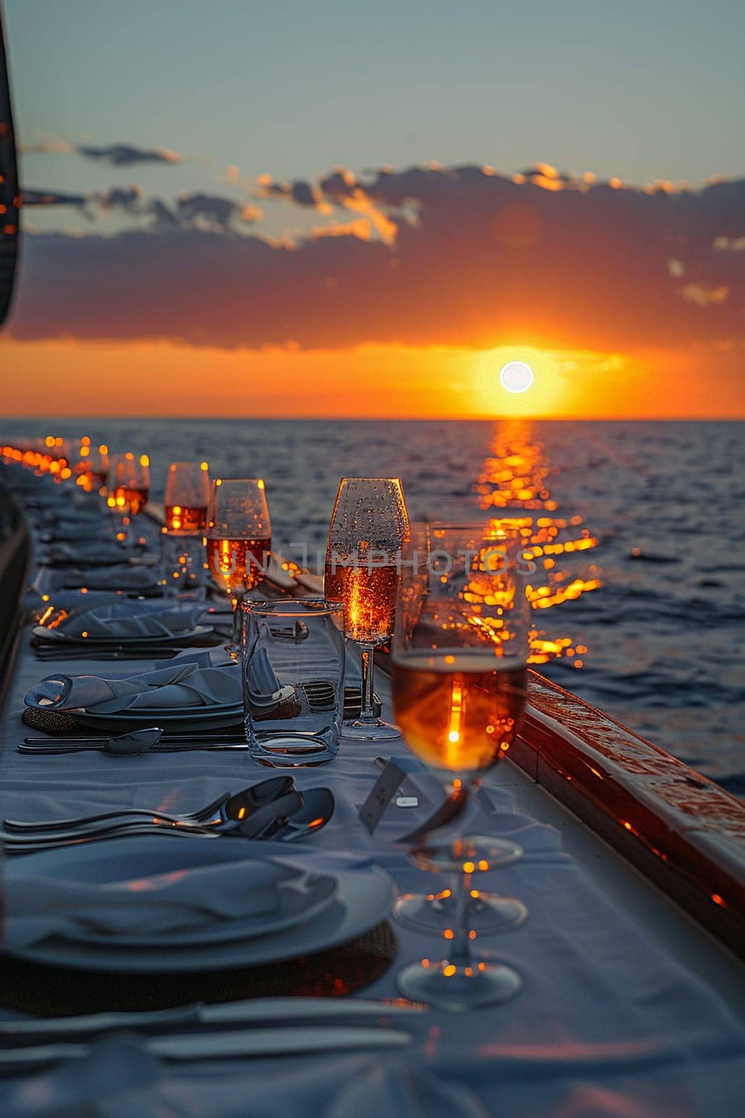 Sunset Cruise Ship Deck Hosting Corporate Celebrations by Benzoix