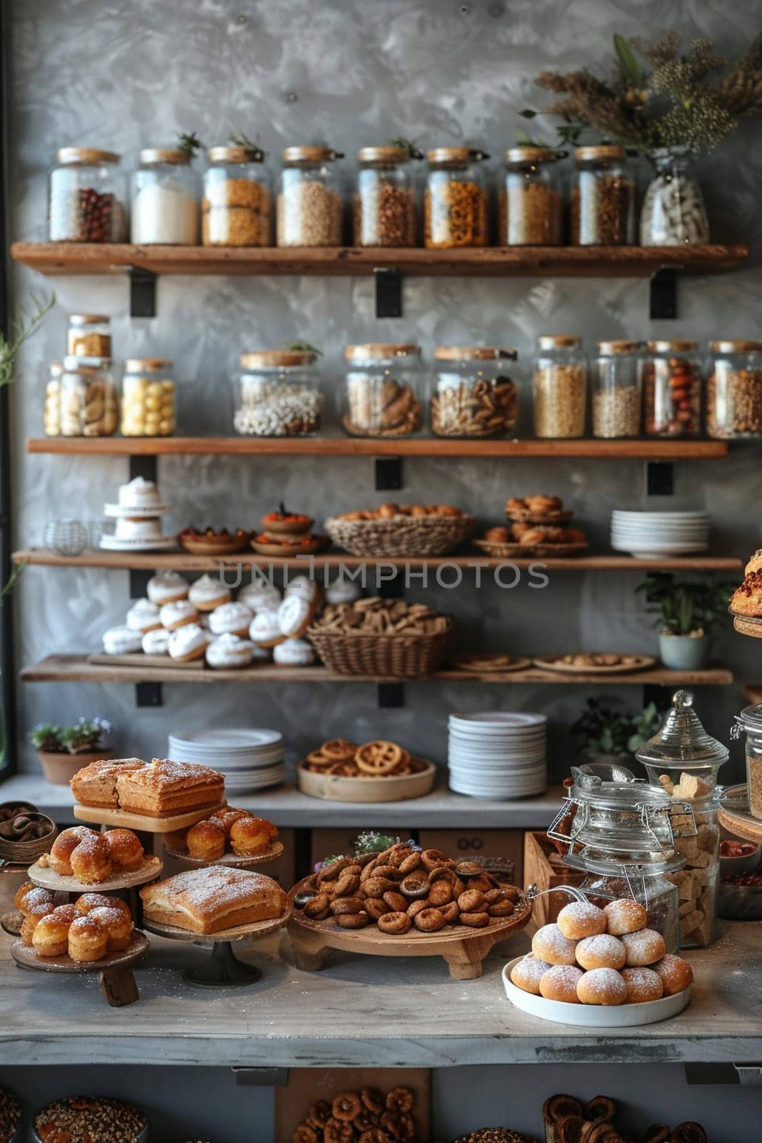 Artisanal Bakery Kitchen Crafting Delicious Treats for Clients, The warm blur of a bakery kitchen hints at the hands-on business of baking.