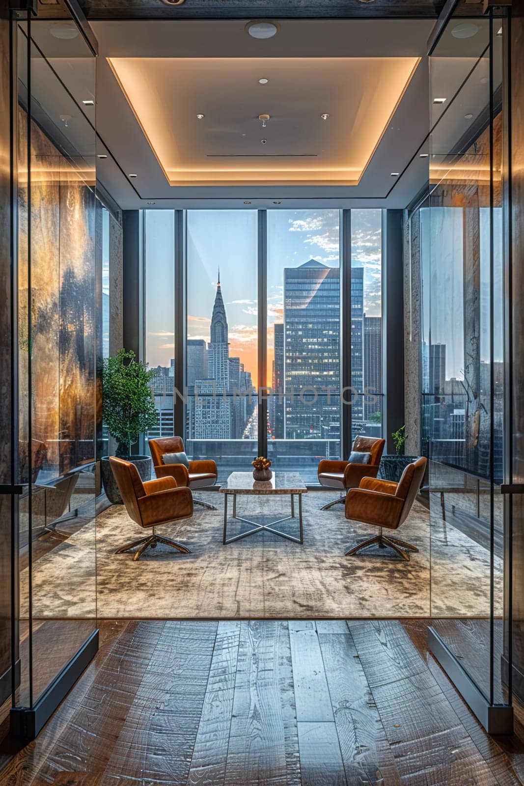 Market Analysts Discuss Global Trends in Financial District Office by Benzoix