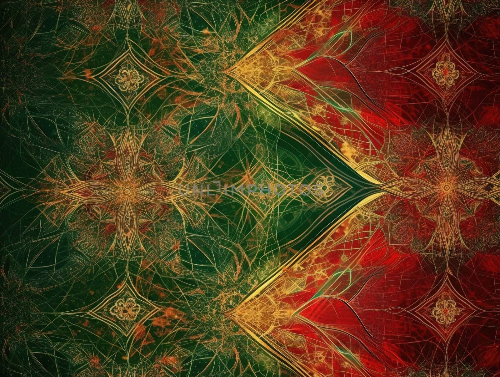 Abstract Christmas Background Pattern In Red And Green Colors , Winter Holyday Pattern by GekaSkr