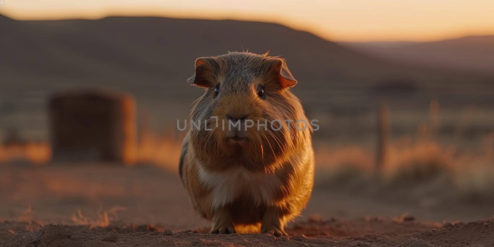 Cute Guinea Pig On A Ground, Close Up by GekaSkr