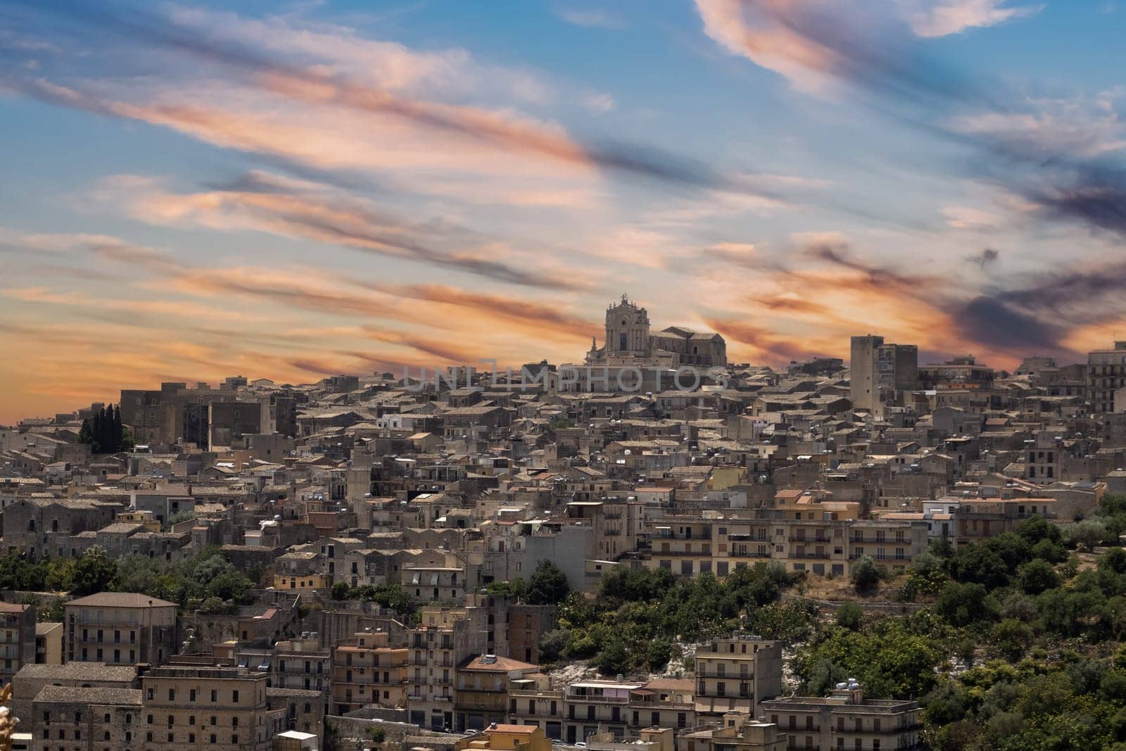 modica sicily village cityscape view by AndreaIzzotti