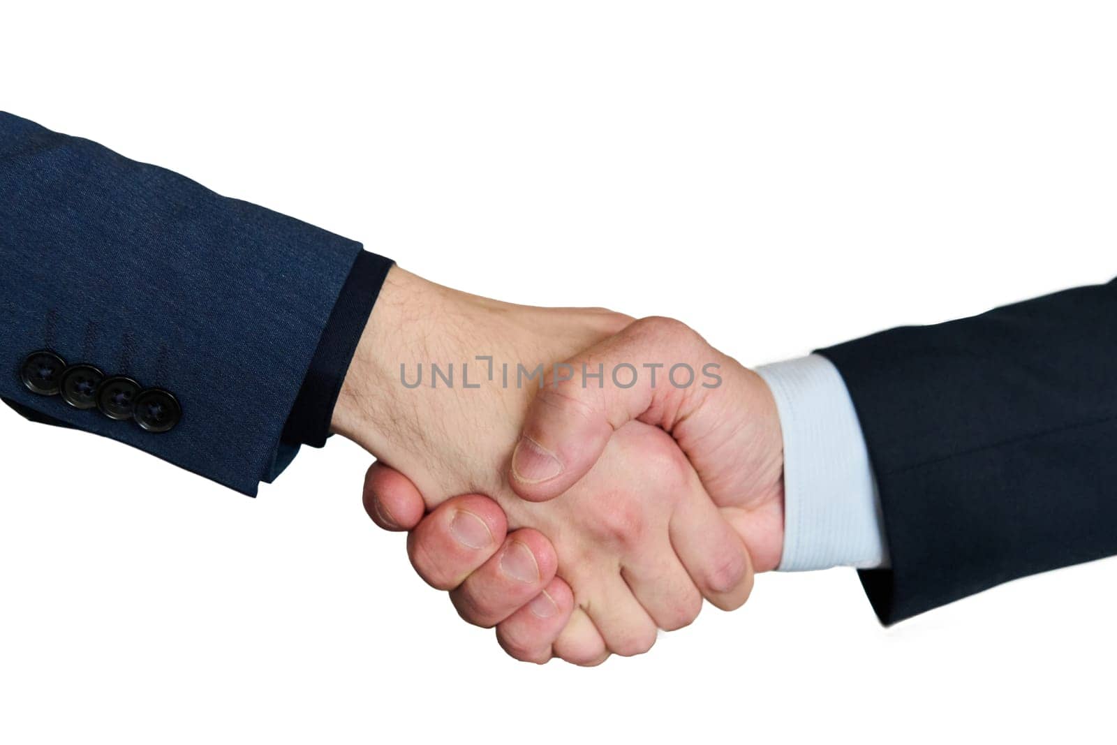 Businessmen making handshake with partner, greeting, dealing, merger and acquisition, business joint venture concept, for business, finance and investment background, teamwork and successful business isolation on white background by dotshock