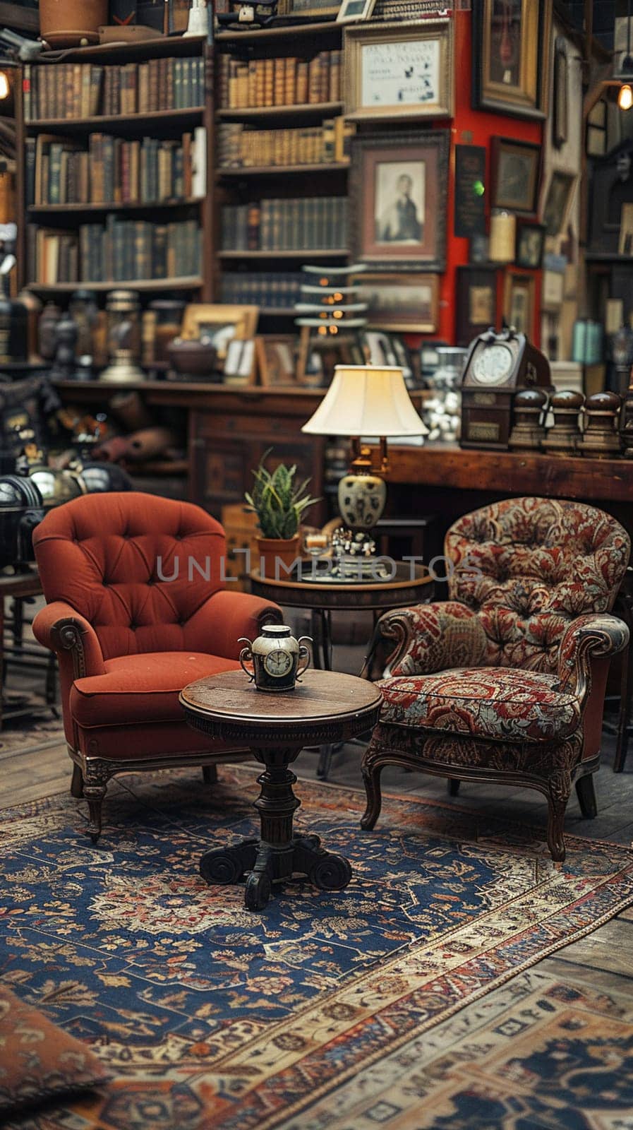 Antique Furniture Shop Curates History in Business of Vintage Decor, Chairs and tables arrange a scene of elegance and nostalgia in the business of antiques.