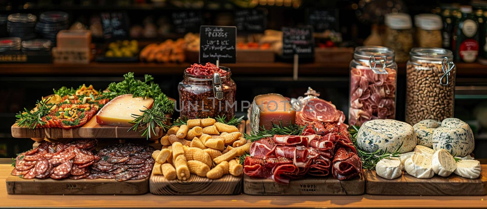 Delicatessen Showcases Specialty Selections in Business of Gourmet Delights, Deli counters and specialty meats showcase a narrative of specialty selections and gourmet delights in the delicatessen business.