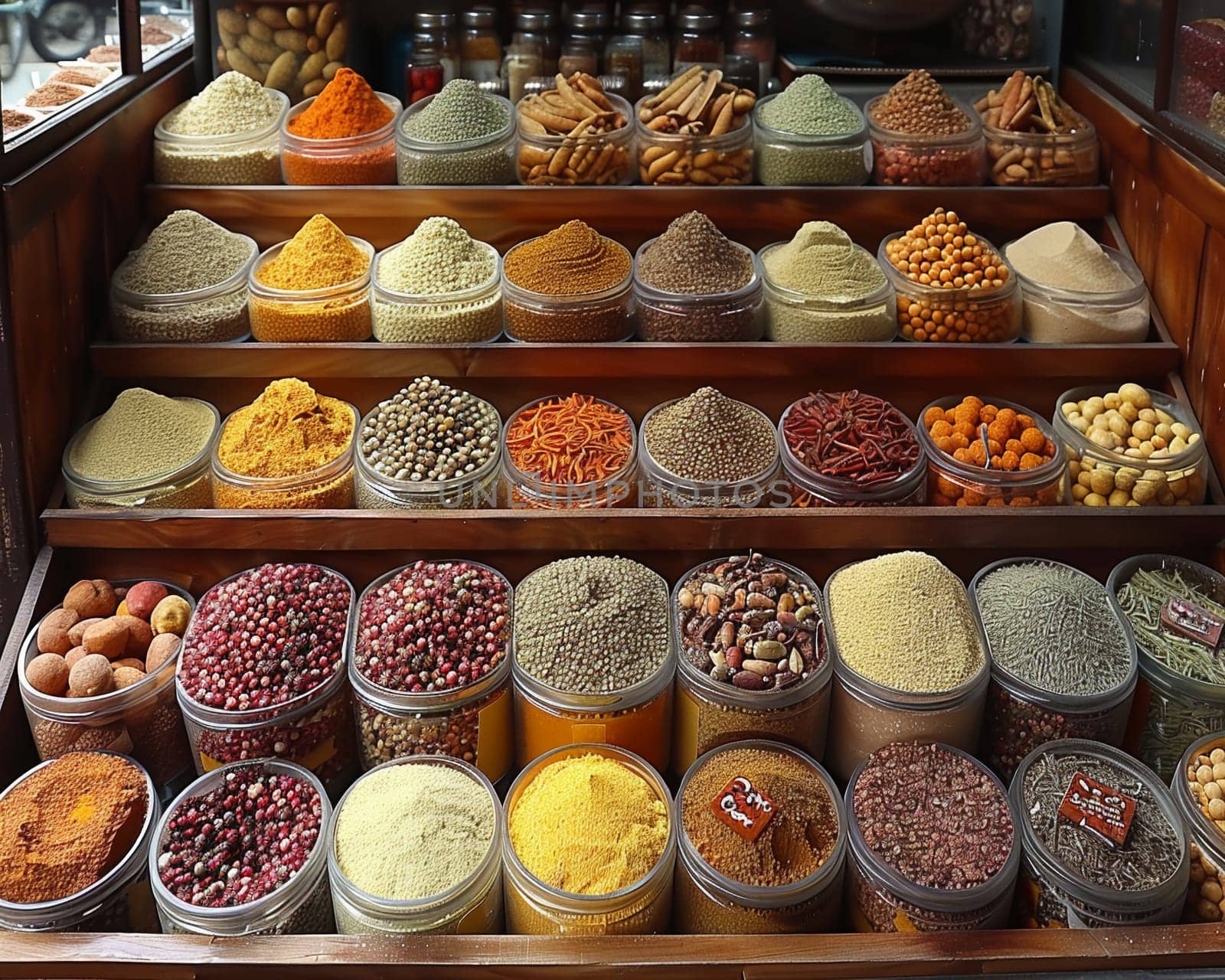 Spice Market Enriches Cooking Adventures in Business of Flavorful Discoveries, Spice sachets and aromatic displays enrich a story of cooking adventures and flavorful discoveries in the spice market business.