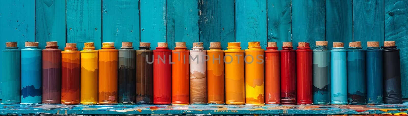 Art Supply Shelves Color Creativity in Business of Artistic Expression by Benzoix