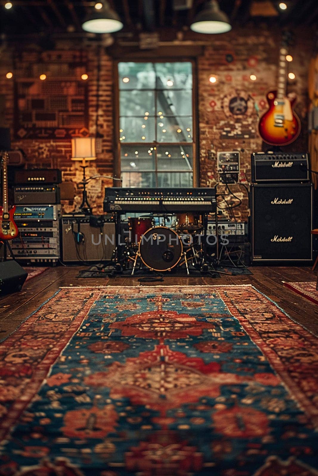 Harmonic Music Rehearsal Space Nurtures Musicianship in Business of Sound Crafting and Band Dynamics, Amplifiers and drum sets nurture musicianship and sound crafting in the harmonic music rehearsal space business.