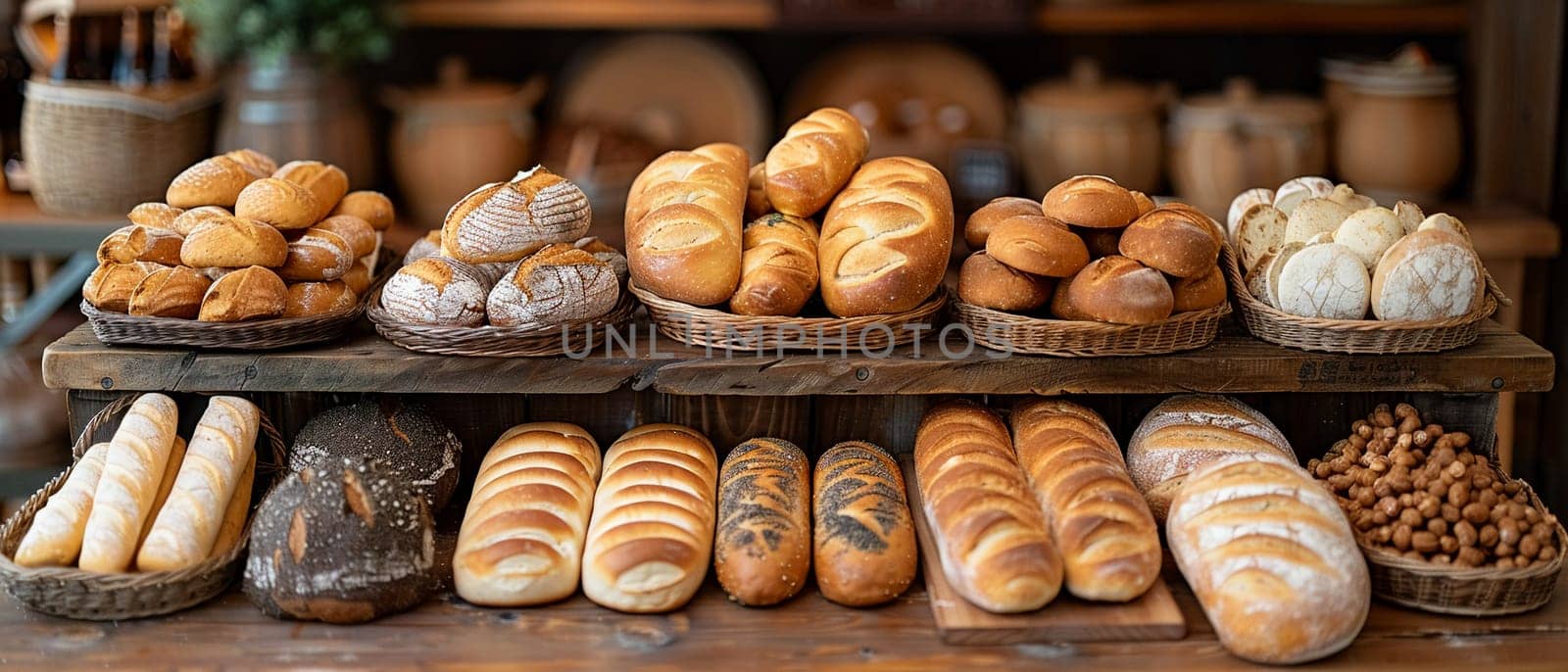 Rustic Bakery Hearth Shares Warmth in Business of Comfort Food and Artisan Loaves, Hearth stones and bread baskets share warmth and comfort food in the rustic bakery hearth business.