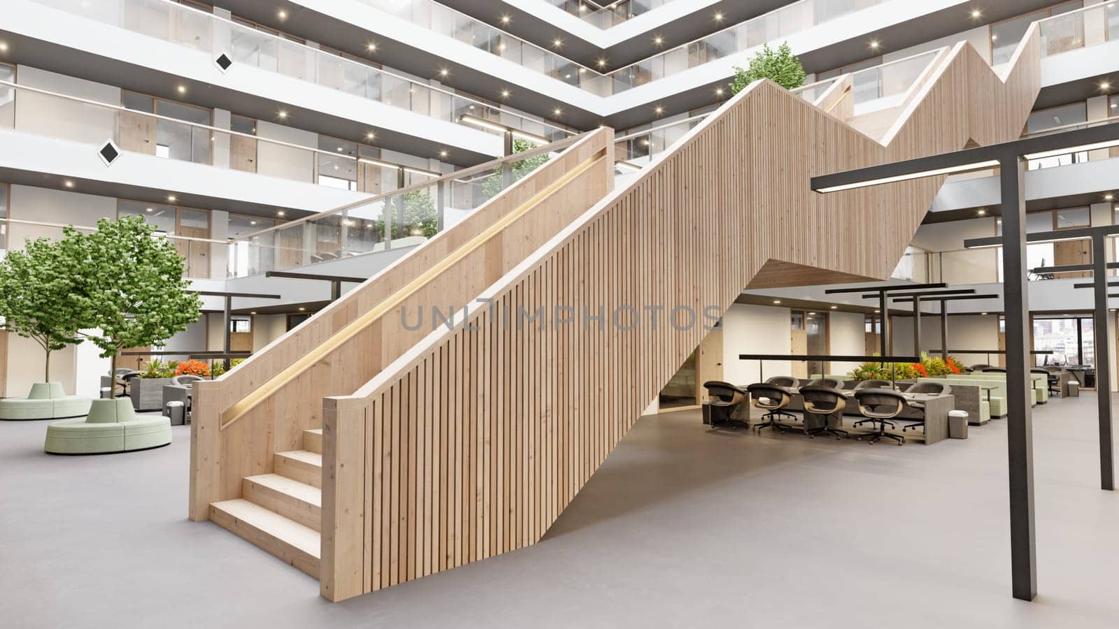 modern office building with stairway by vicnt