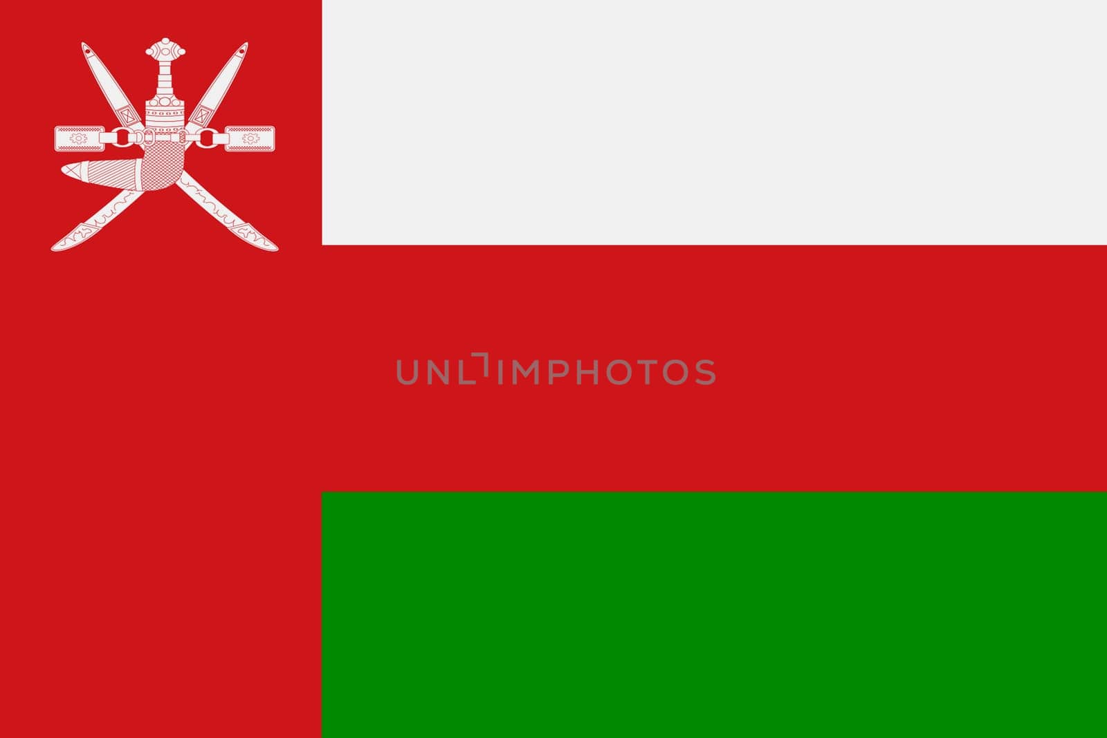 An Oman flag background illustration red white green dagger swords