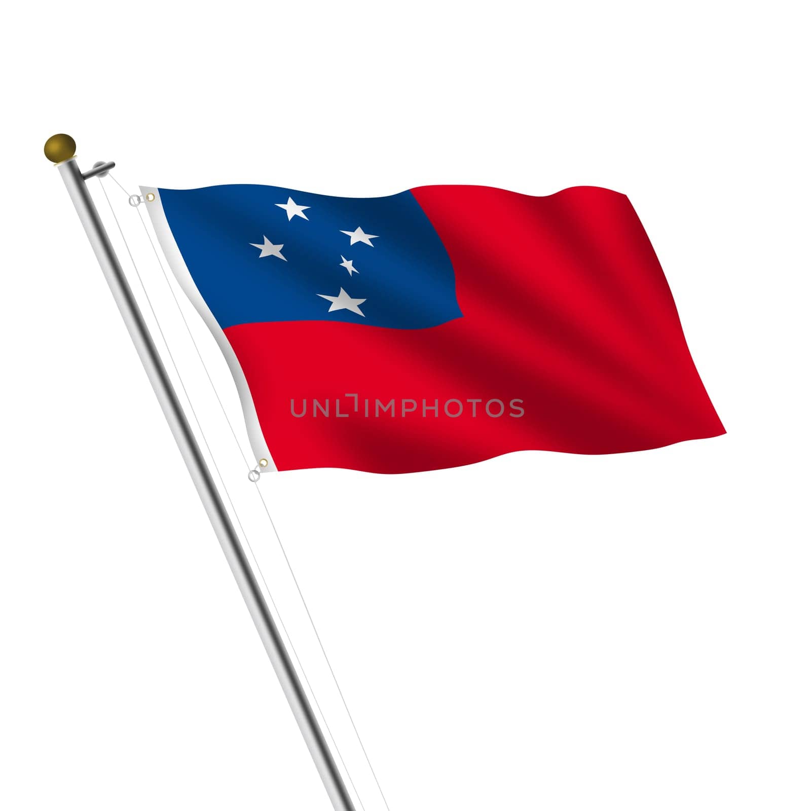 Western Samoa flagpole with clipping path by VivacityImages