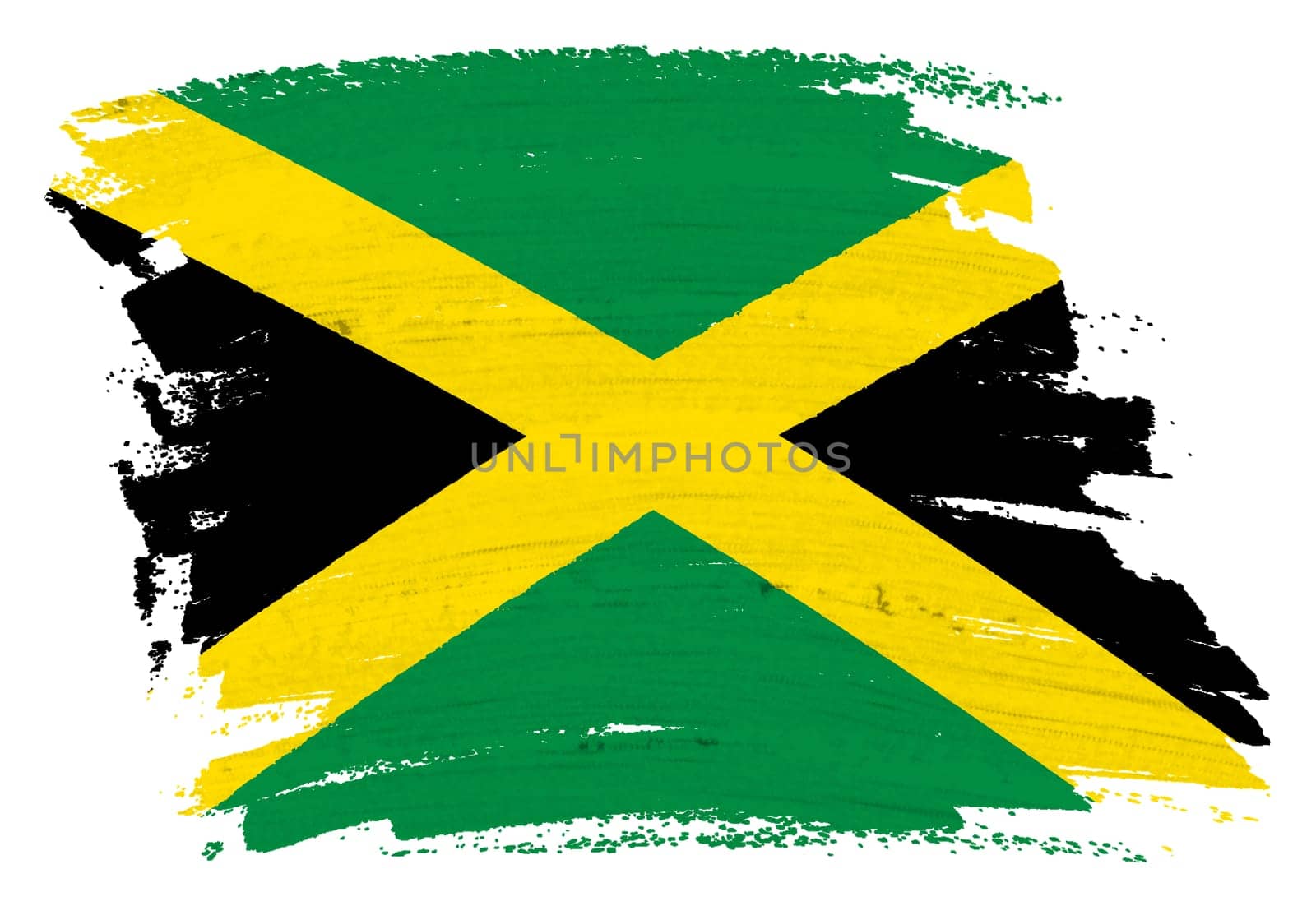 Jamaica flag paint splash brushstroke by VivacityImages