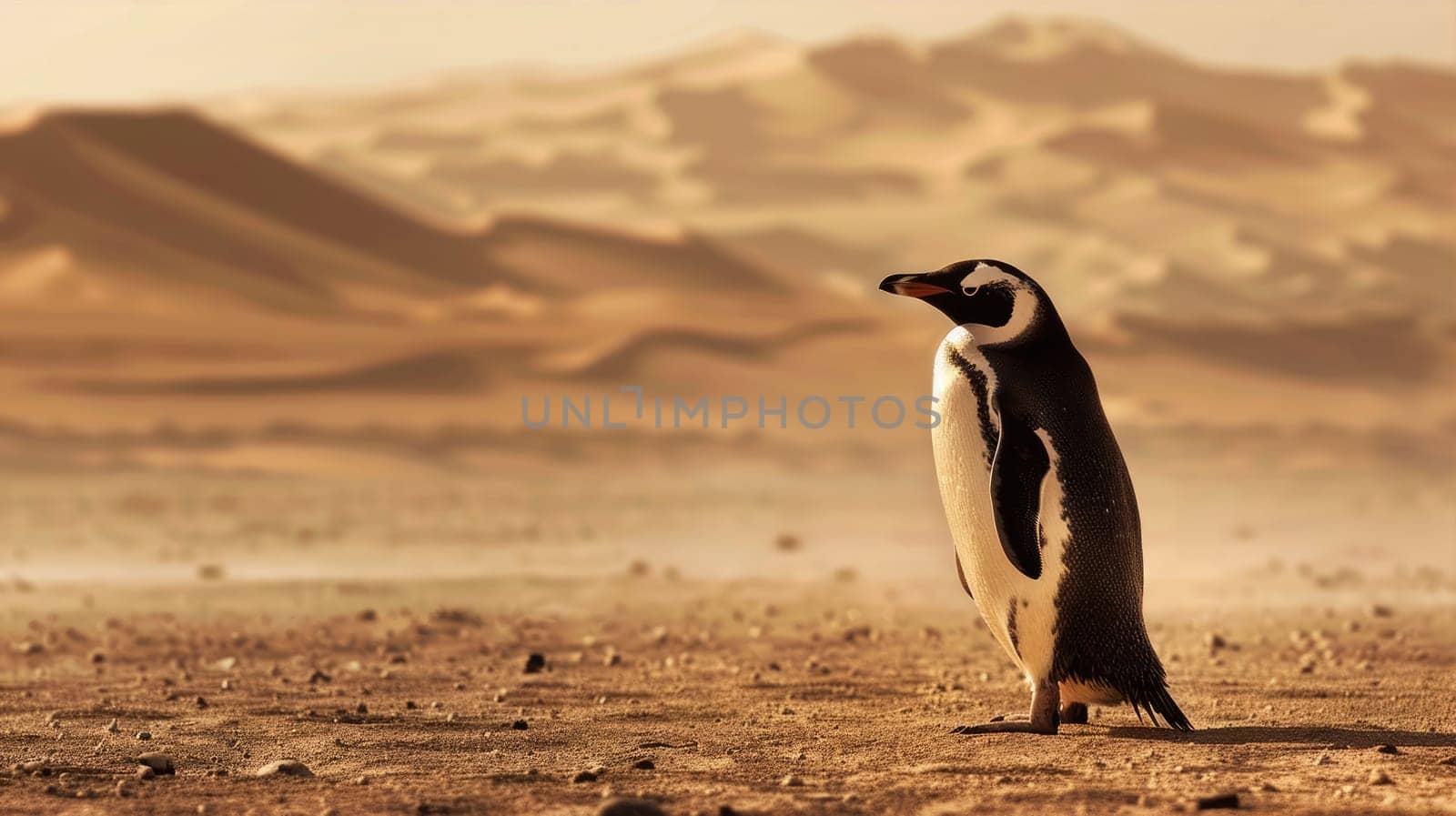 Penguin lost in the desert by natali_brill