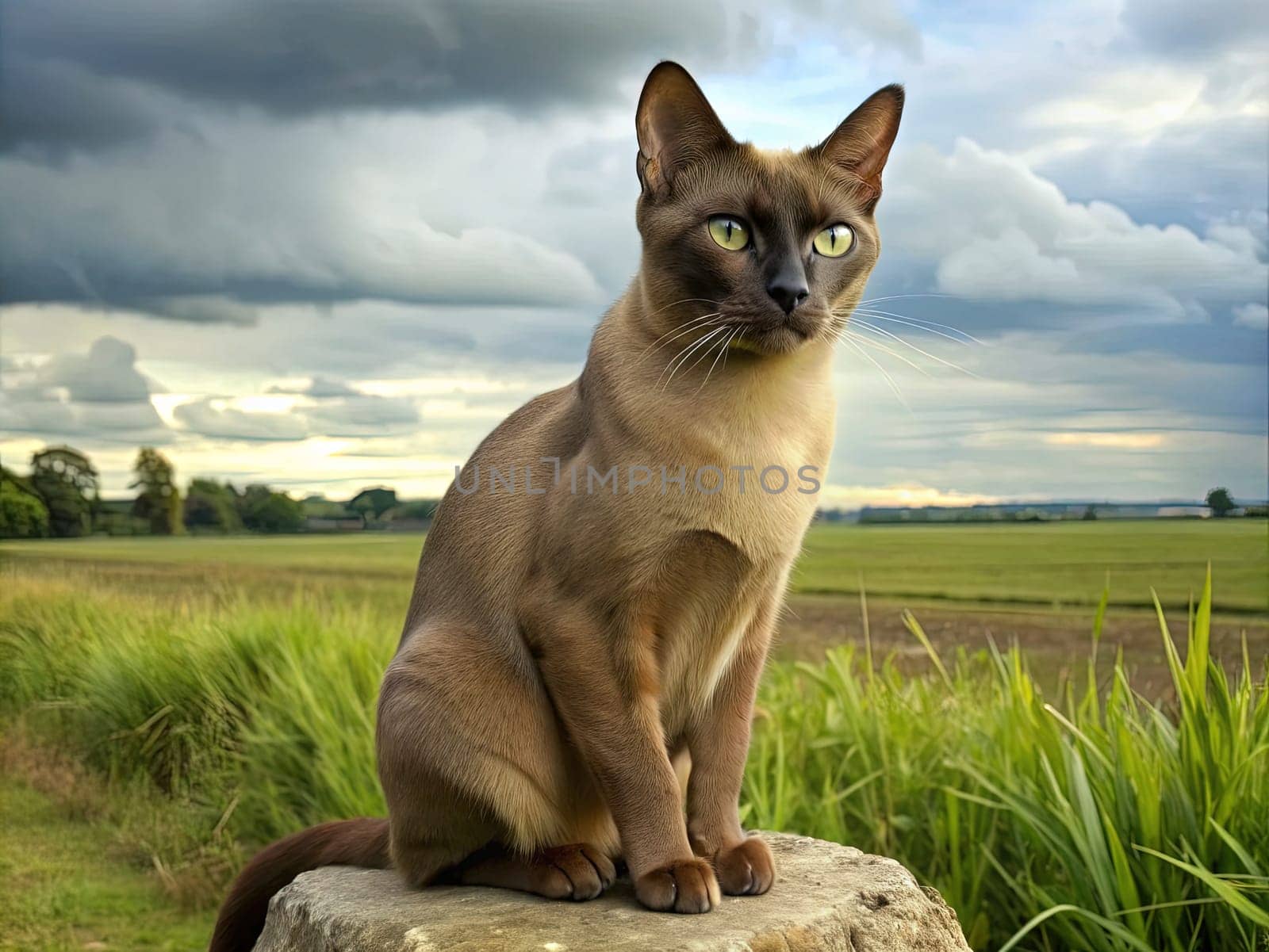 a beautiful purebred cat on a beautiful background. ai generative quality