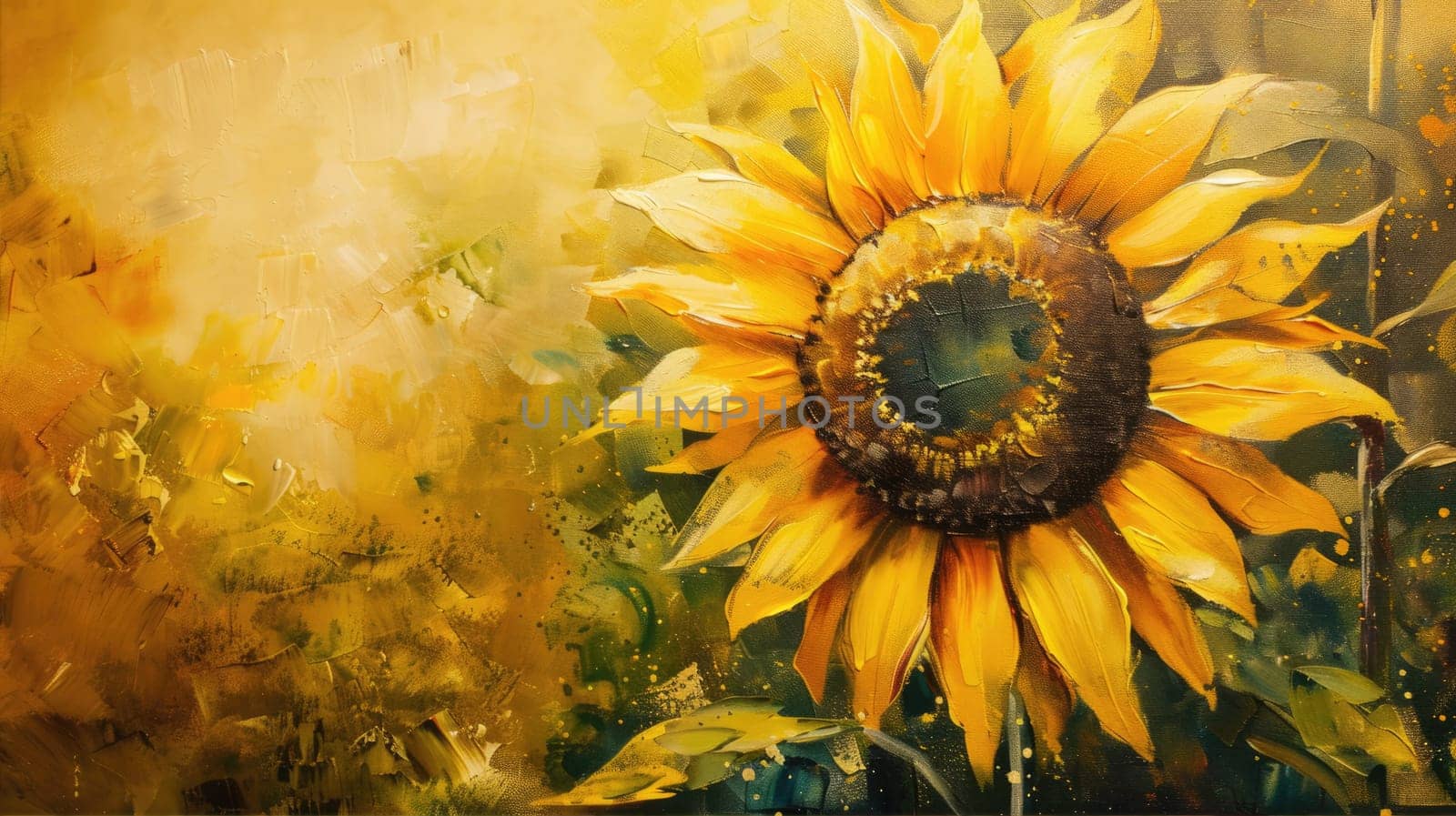 Bright oil painting of a sunflower by natali_brill