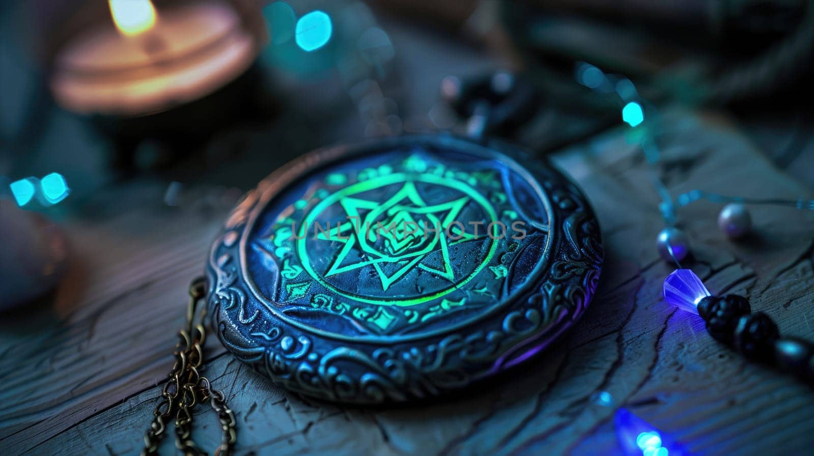 The amulet for protection against dark forces and negativity. Magical glow by natali_brill