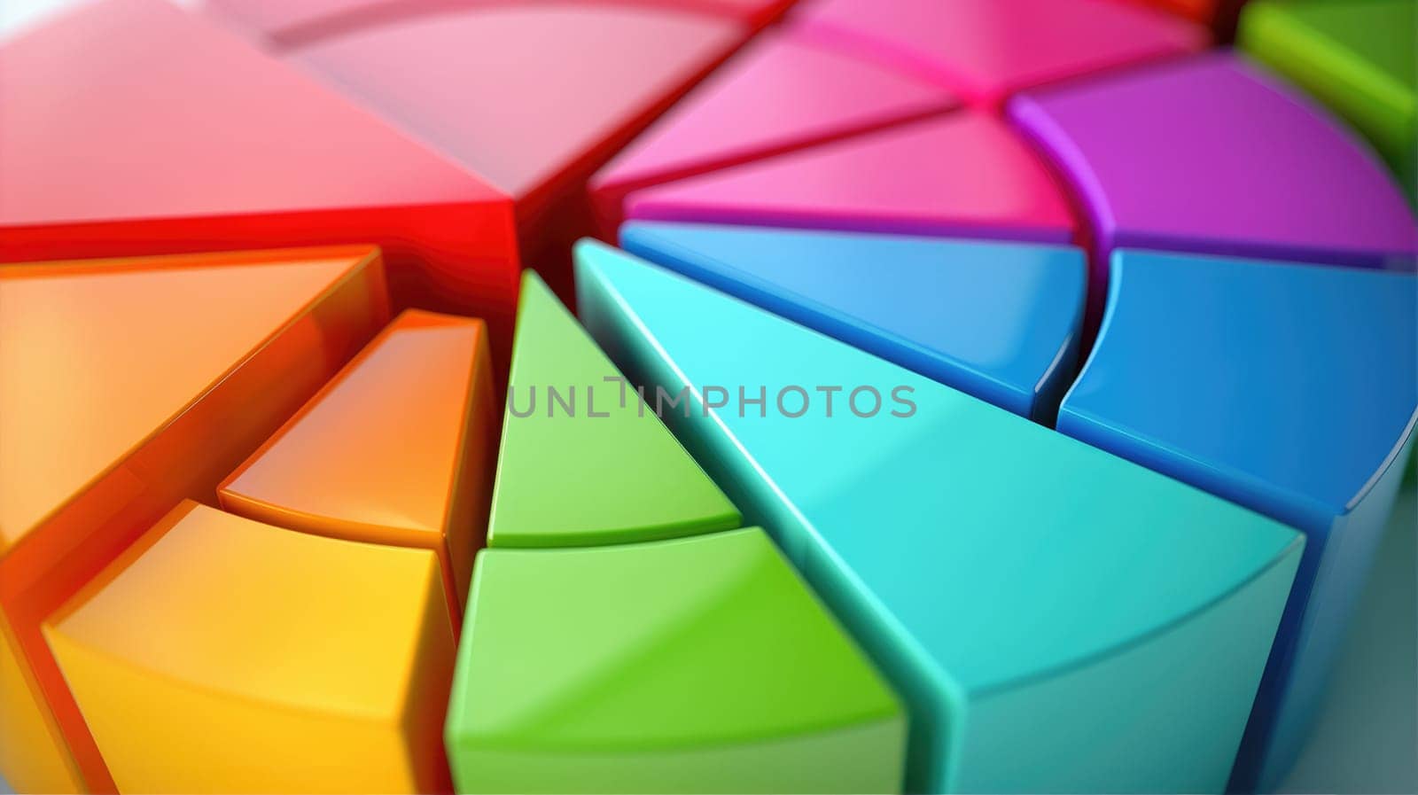 Abstract business pie chart made from colored parts. Business pie chart graphics by natali_brill