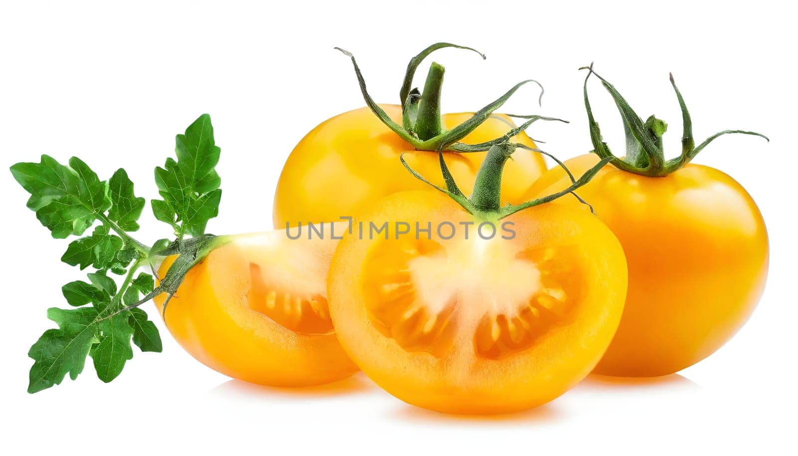 Yellow Tomato isolated on a white backdrop by Designlab