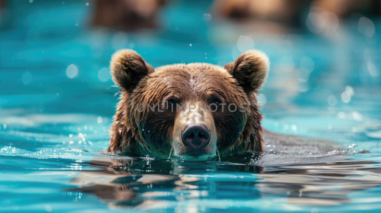 A bear swimming in the water by natali_brill