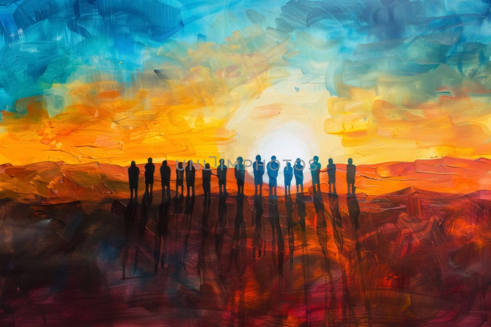 Sunrise Silhouettes Abstract Art by andreyz