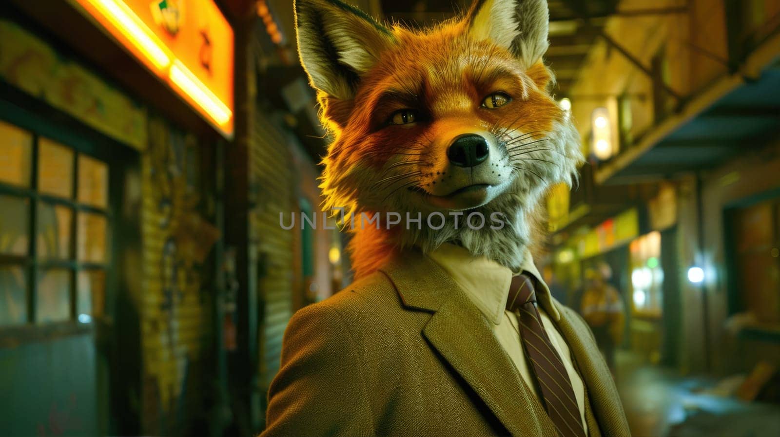 Fox in a human suit works for the police as a detective by natali_brill