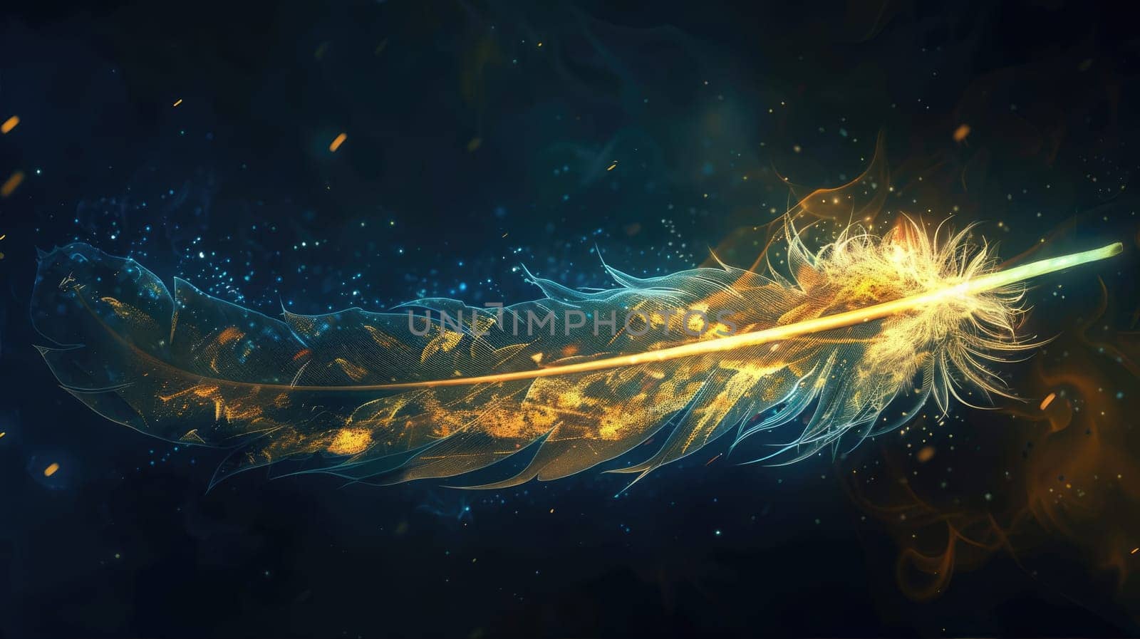 Magical griffin feather with magical glow effect by natali_brill