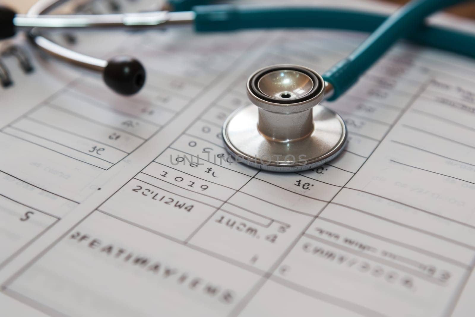 A stethoscope resting on a calendar, marking important healthcare check-ups and appointments.