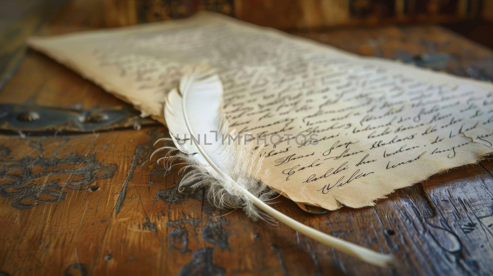 Retro feather and letter. Creativity and writing letters and books by natali_brill