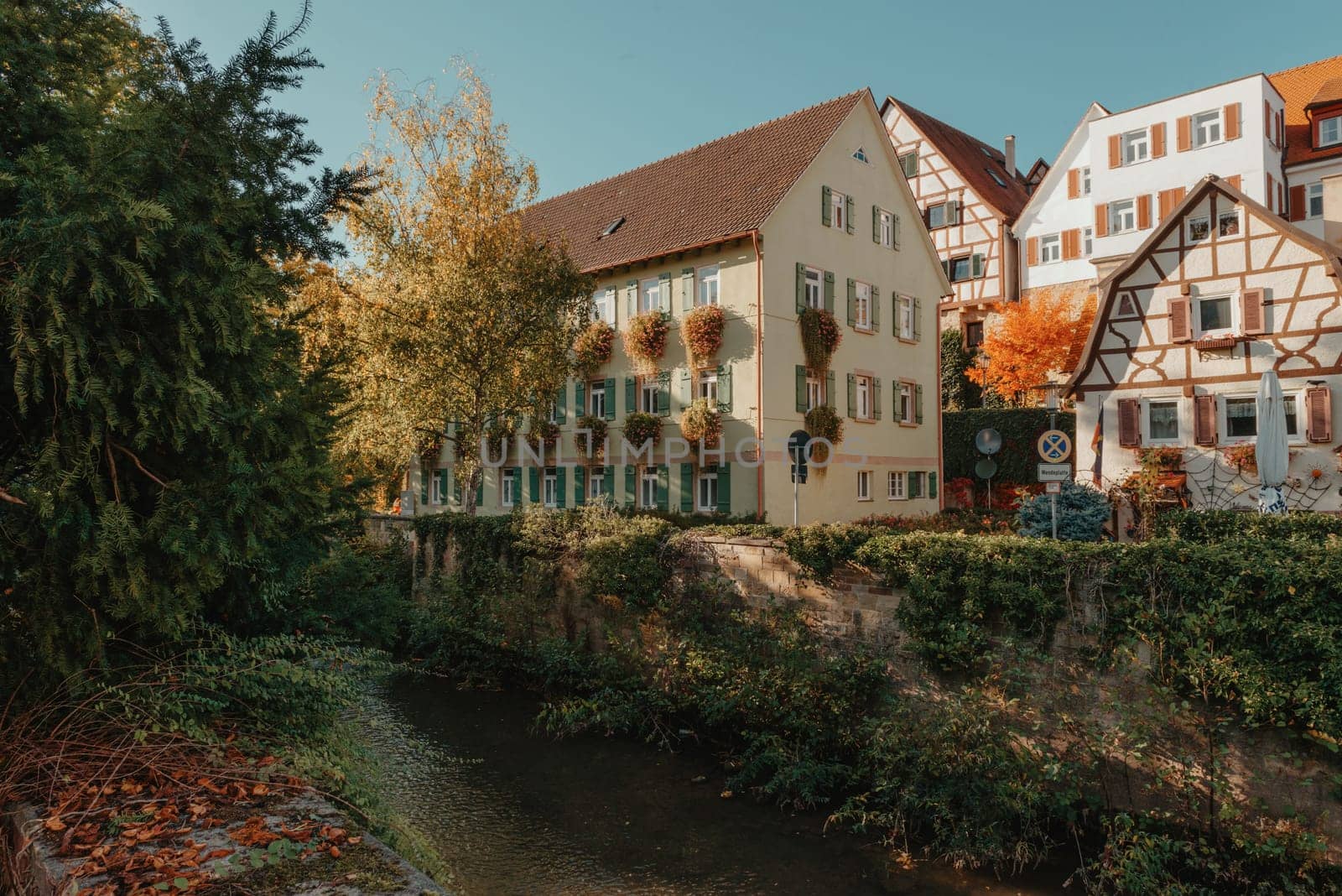 Old national German town house in Bietigheim-Bissingen, Baden-Wuerttemberg, Germany, Europe. Old Town is full of colorful and well preserved buildings. by Andrii_Ko