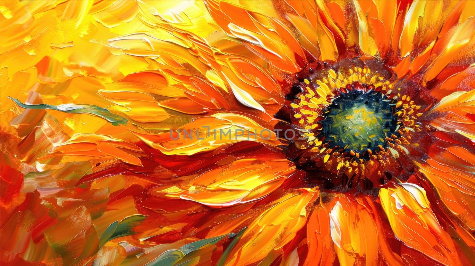 Bright oil painting of a sunflower by natali_brill