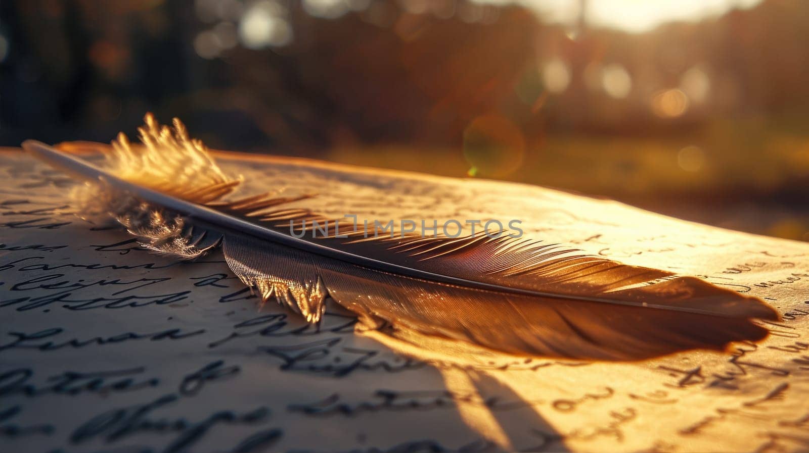 Retro feather and letter. Creativity and writing letters and books by natali_brill