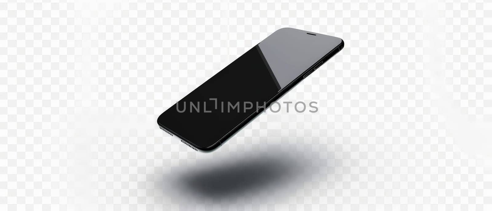 Smartphone floating on isolated background for advertising photo. Generative Ai. by matamnad
