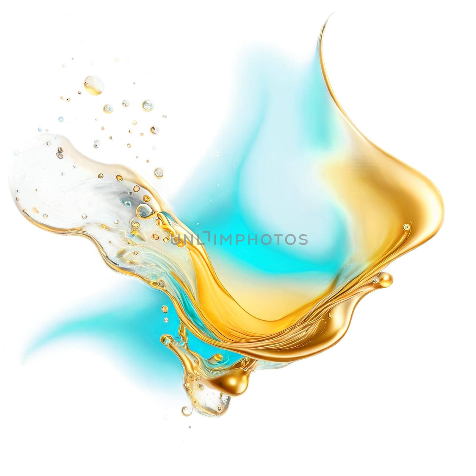 Vibrant drop water paint strokes merge in a dance of colors on a transparent canvas.