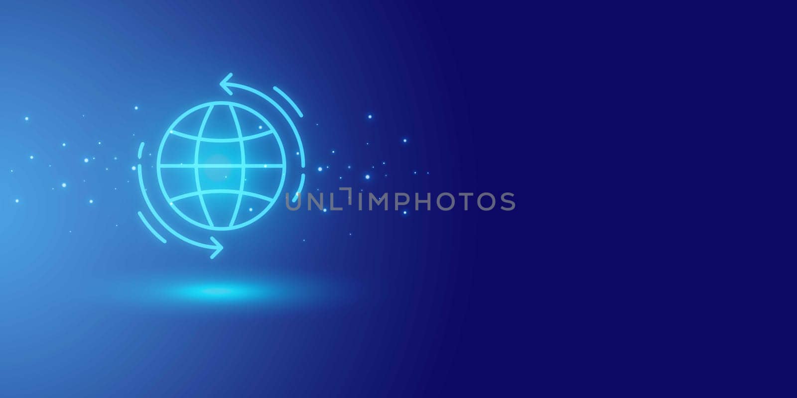 Concept of Network, Abstract futuristic technology with Global business on dark blue background, Connection technologies backdrop, internet communication, futuristic technology background. by Unimages2527