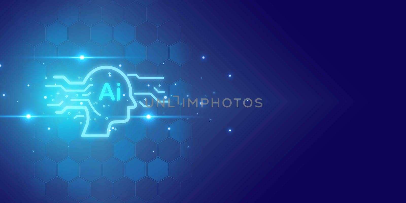 Artificial intelligence Ai self learning improving development problem solving solution tasks of future technology, ai graphics computer chip brain memory power, futuristic blue abstract background.