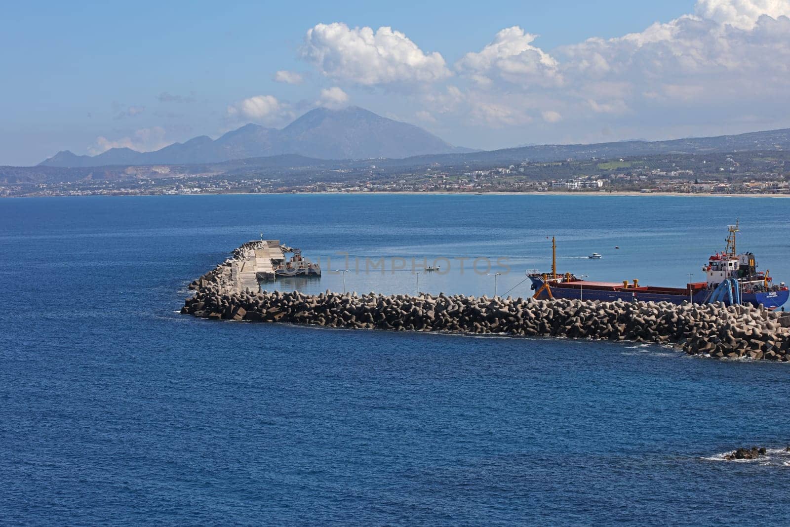 Fortezza fortress castle in Crete island holidays exploring the old ancient stone city monuments close up summer background carnival season high quality big size printings