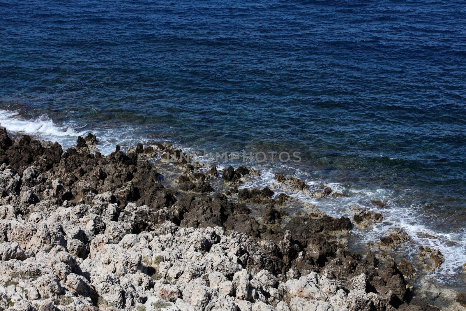 Fortezza fortress castle in Crete island holidays exploring the old ancient stone city monuments close up summer background sea view high quality big size printings