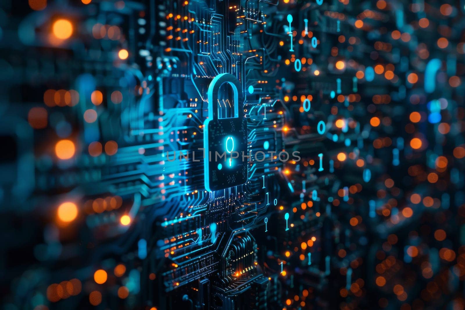 Cybersecurity technology background. Cyberspace futuristic and internet and networking by itchaznong