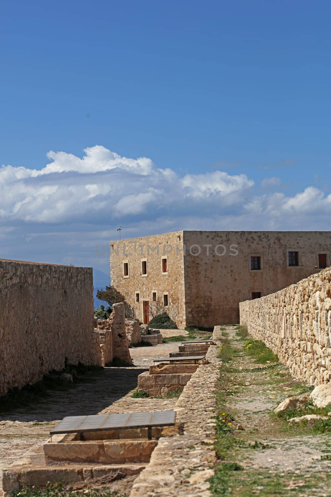 Fortezza fortress castle in Crete island Rethimno holidays exploring the old ancient stone city monuments close up summer background carnival season high quality big size prints by BakalaeroZz