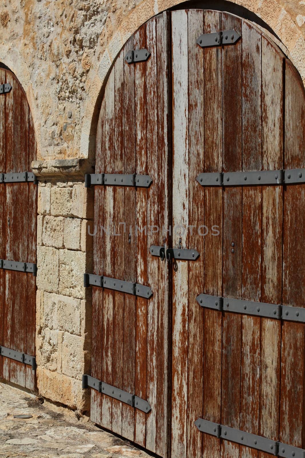 Fortezza fortress castle in Crete island Rethimno holidays exploring the old ancient stone city monuments close up summer background carnival season high quality big size printings