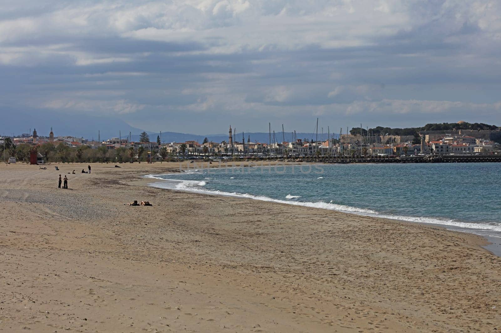 Rethimnon, Greece, Friday 15 March 2024 Crete island holidays exploring the public beach traveling summer background carnival season high quality big size printings