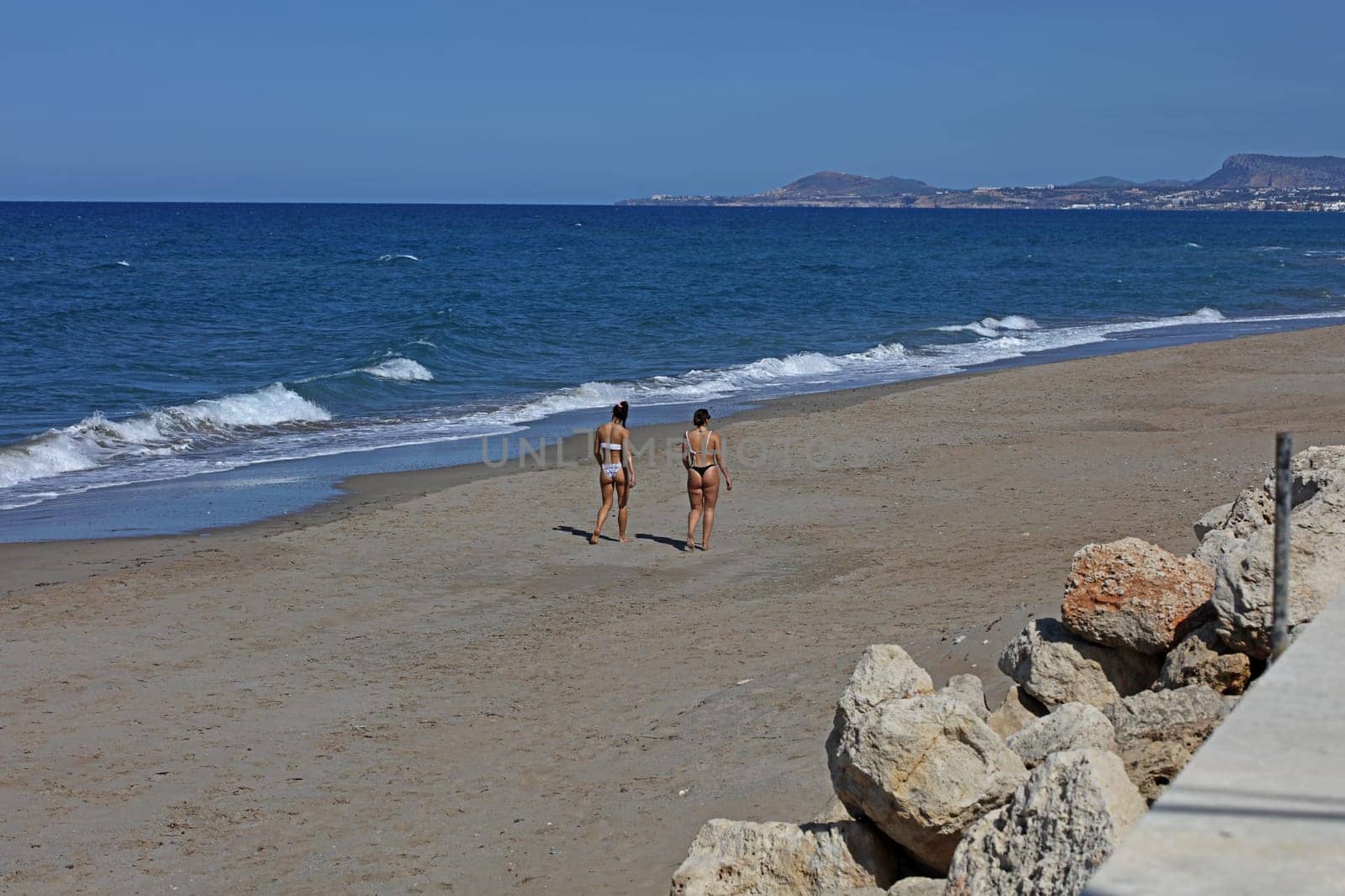 Rethimnon, Greece, Friday 15 March 2024 Crete island holidays exploring the public beach traveling summer background carnival season high quality big size printings