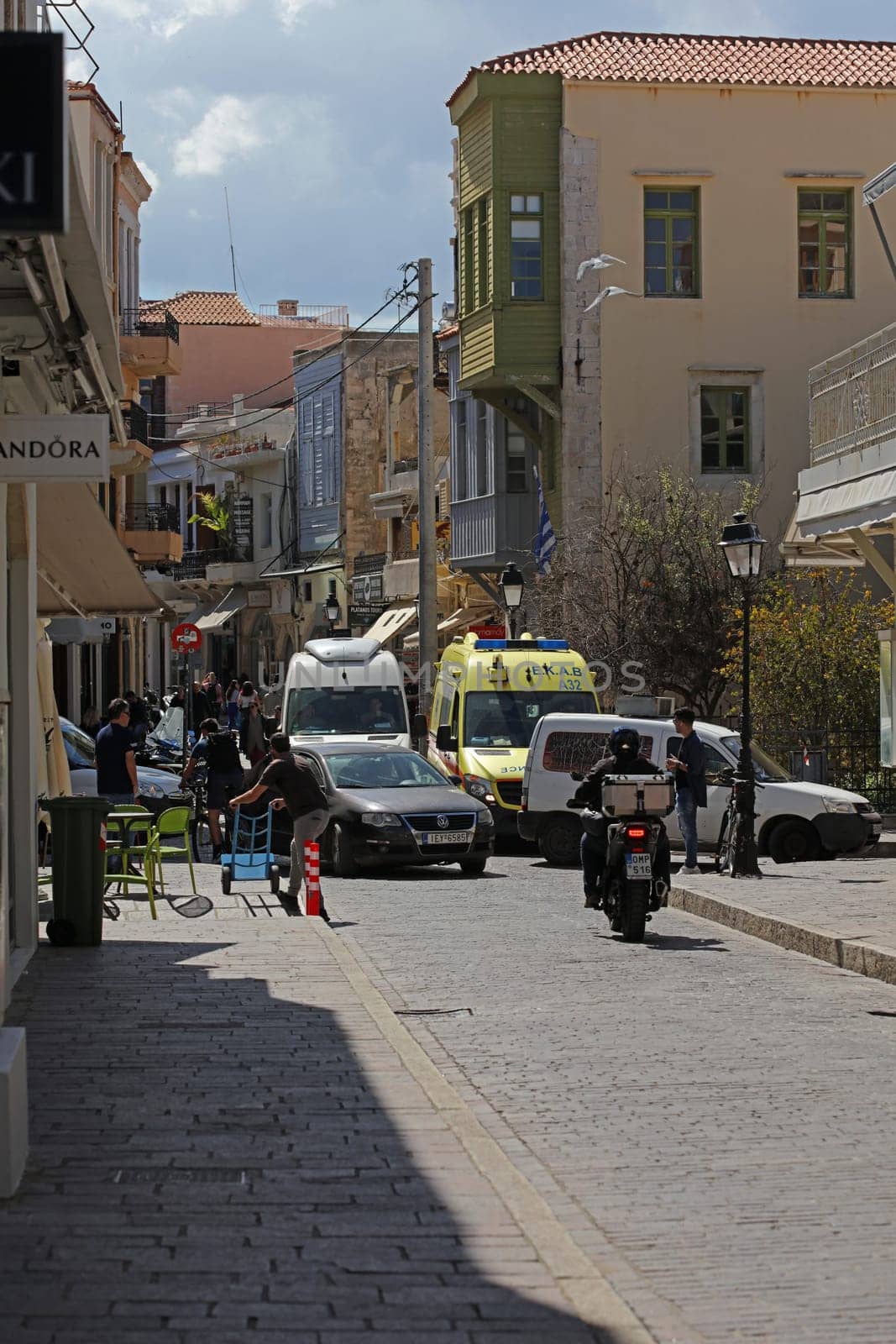 Rethimnon, Greece, Friday 15 March 2024 Crete island holidays exploring the old ancient stone city close up summer background carnival season high quality big size printings